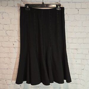 Dalia black flared midi skirt size 6